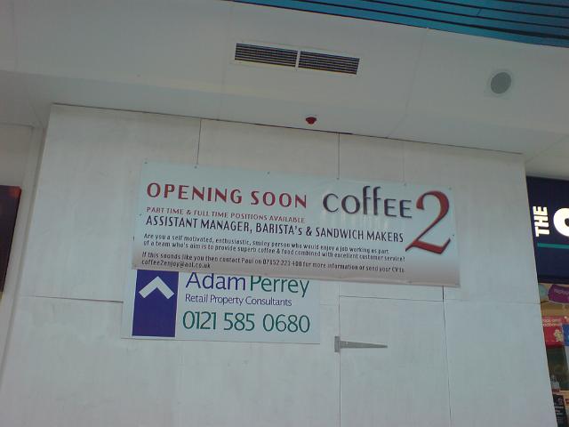DSC00011.JPG - Barista isn't an English word, so someone has assumed that English grammar rules don't apply to it.  They also need to learn the difference between "who's" and "whose"...
