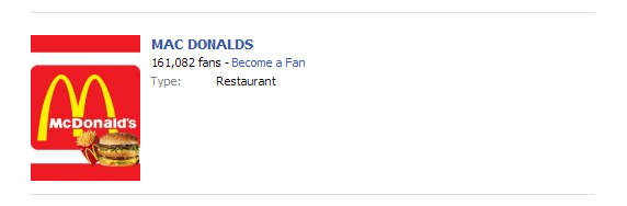 macd.jpg - There are 161,082 people who don't know it's actually called "McDonald's" - despite it being WRITTEN ON THE LOGO THE GROUP USES!  Facebook users stoop to new levels of idiocy.