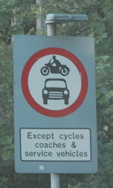 nomotorvehiclesexceptcyclesfc0.jpg - No motor vehicles.  Except for those with two wheels and no motor.